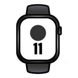 Apple Watch Series 11 GPS + Cellular 46mm Caja de Aluminio Negro Correa Deportiva Negro S/M (Modelo MFC24QL/A)